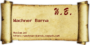 Wachner Barna névjegykártya